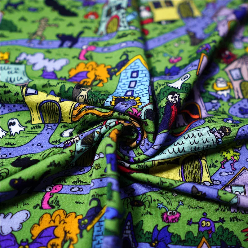 Wholesale custom Digital printed 70%bamboo 25%Cotton 5%Spandex terry cloth fabric for Hoodies 280gsm