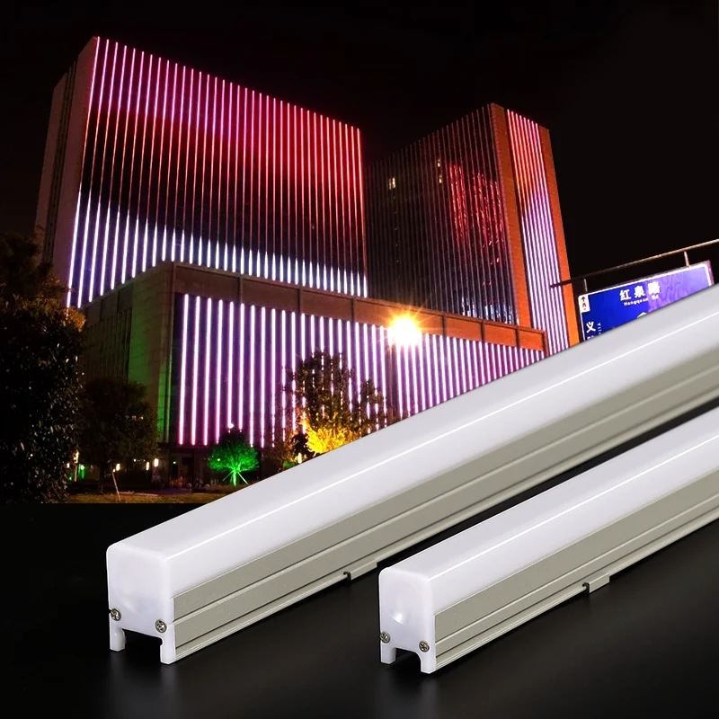 Наружная Светодиодная лампа dmx rgb линейная фасадная лента алюминиевая Ландшафтная конструкция освещение ip66