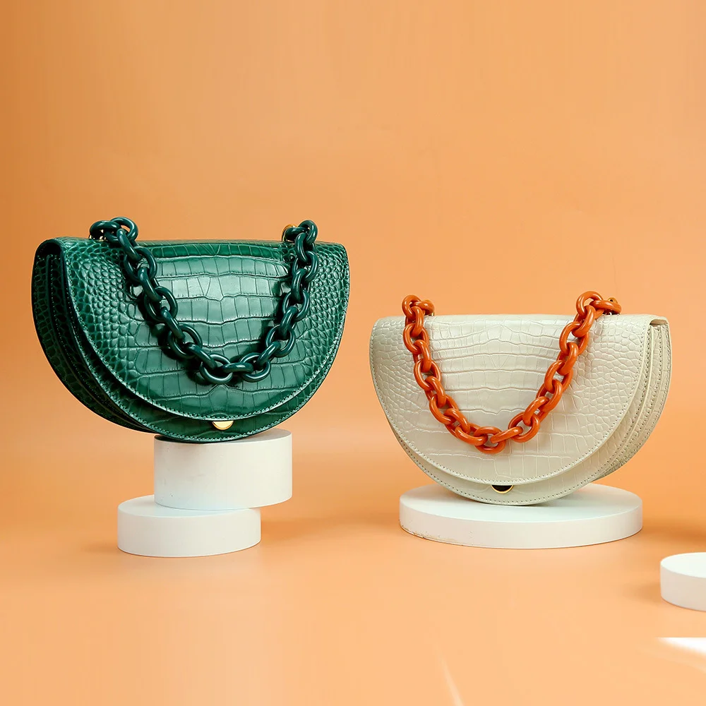 2024 Custom Crocodile Vegan Leather Ladies Bags Designer Alligator Chain Handbag Luxury Green Sling Bags For Women Crossbody