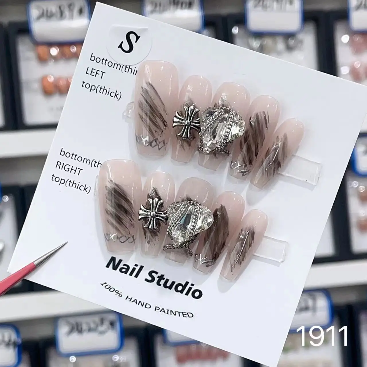 3D Handmade Press On Nails Medium Pink Nail Coffin Artificial fingernails Reusable Luxury  Stick On Nails  Pink Ballet