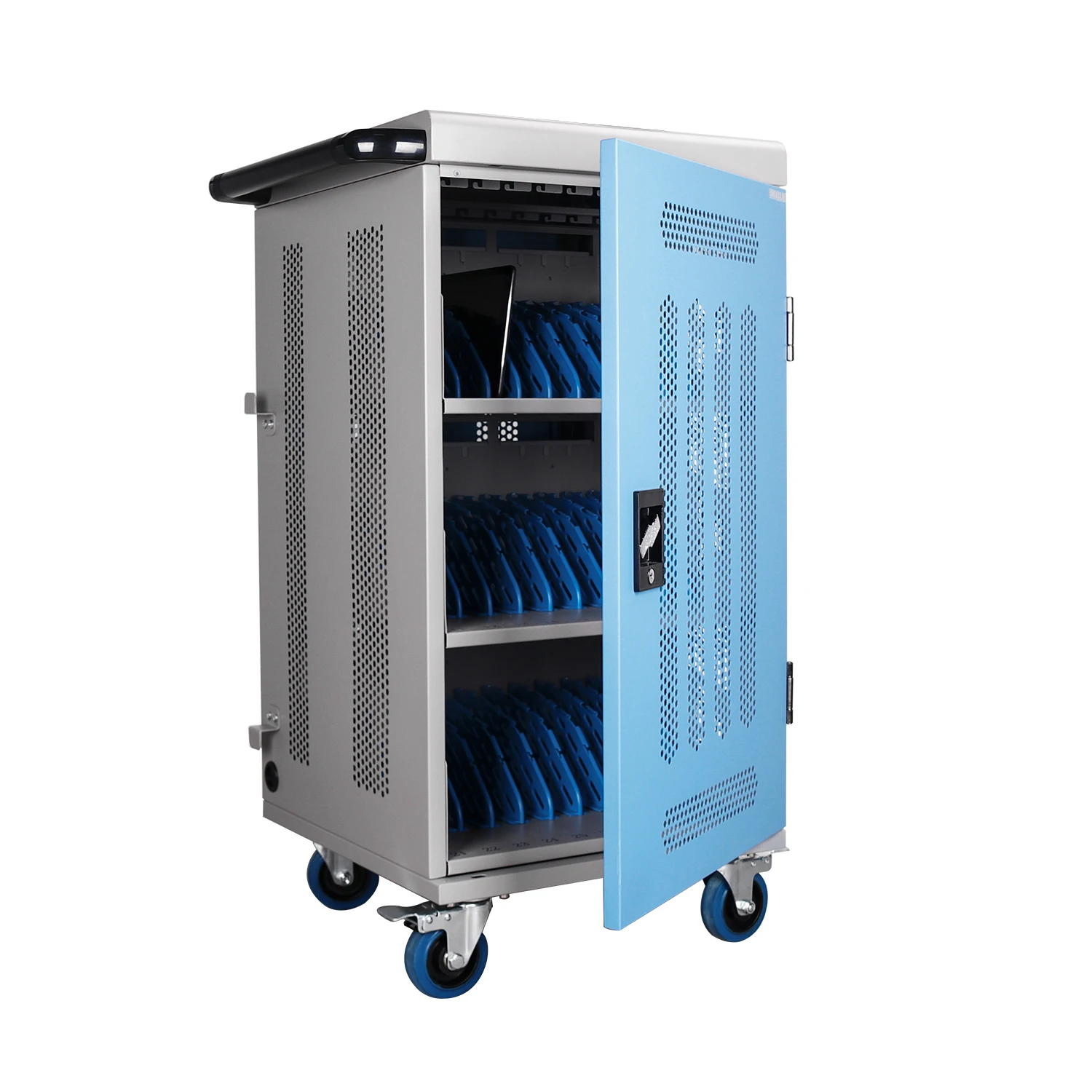 Pochar Y630A 30 Devices Laptop Storage cabinet /Tablet Mobile Classroom Chromebook Charging Cart Power Charging station