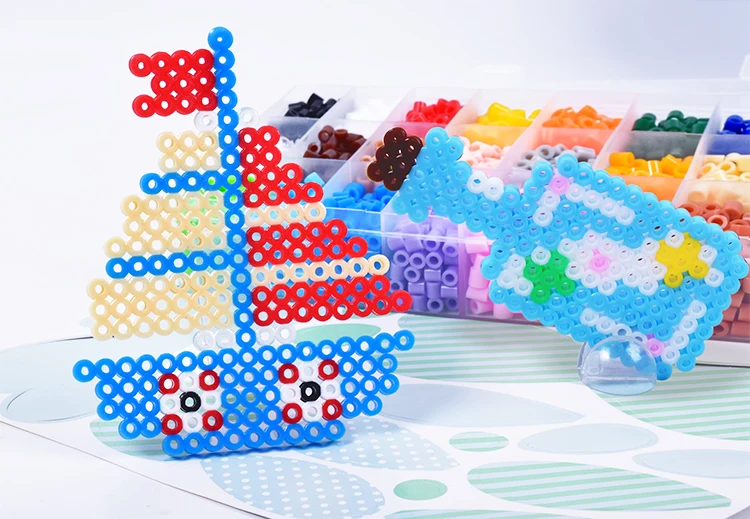 2024 Wholesale 24 Color 5mm Eva Box Educational Kid Puzzle Game Toy Perler Fuse Ironing Beads Hama Beads Set