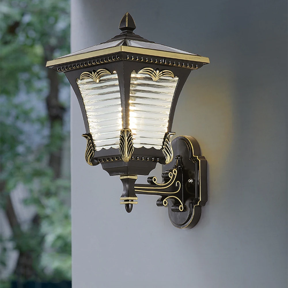 Contemporary Indoor Decoration Waterproof LED Cast Aluminum Solar Post Light Fixture Outdoor Garden Post Pole Mount Wall Lamp