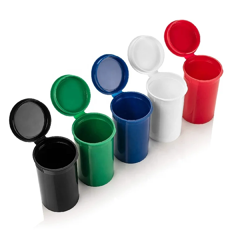 Pop top vials, hinged lid container,easy squeeze bottles jar