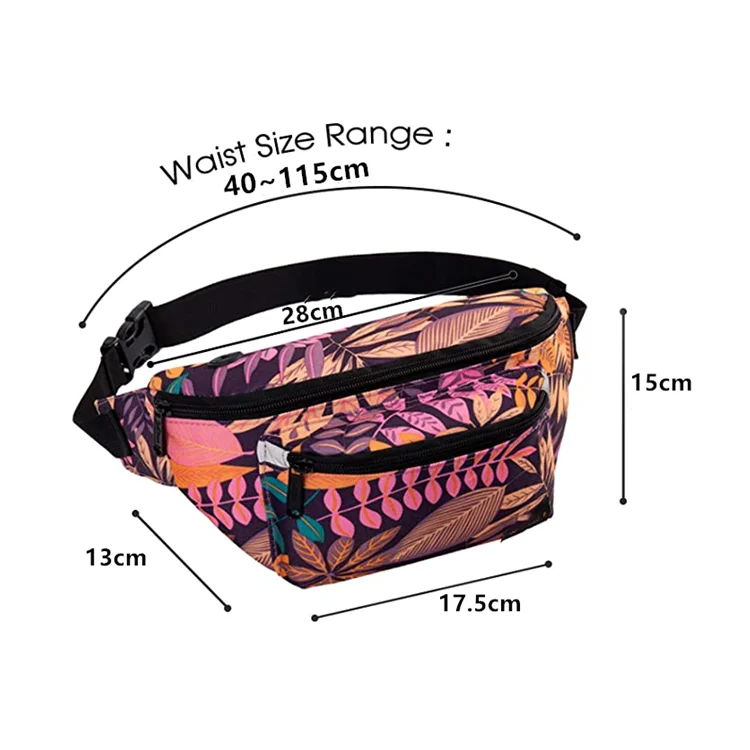 BSCI Auchan Carrefour FSC GRS certificated 600d polyester waist bags for men fanny pack gym bag