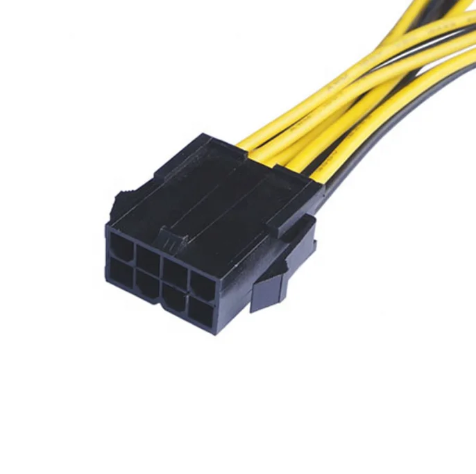 Custom 20cm 30cm18AWG EPS 12V CPU Splitter 8pin to Dual PCI E 6+2 Pin Male for Gigabyte Graphic Cards Power Supply Braided Cable