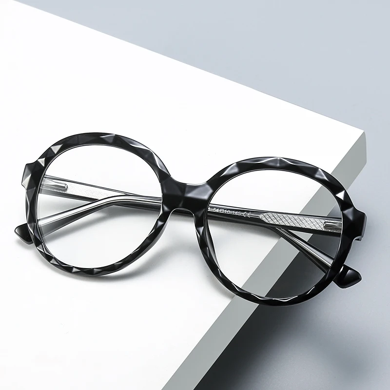 NWOGLSS  2010 Fashion Irregular Mirror Frame Round Lenses Blue Light Blocking Glasses