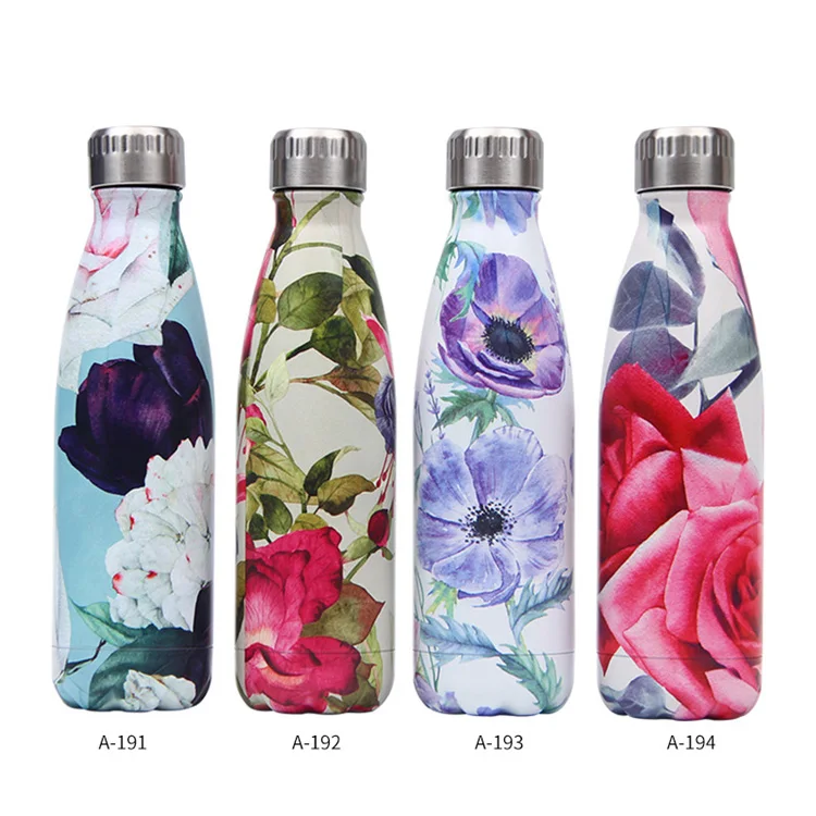 
Hot Sale 500ml Flower Series Thermal Double Wall Leak Proof Vacuum Cups 