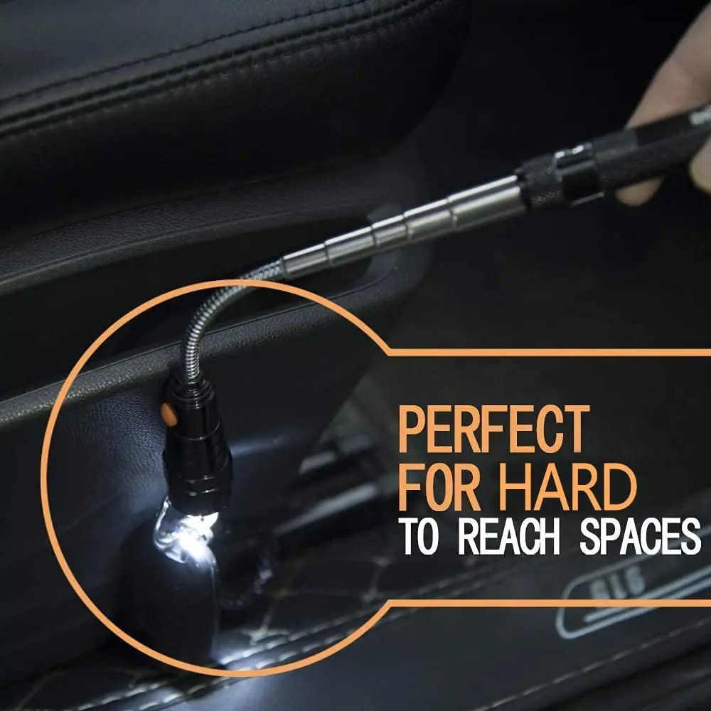 Customized Logo Practical Gifts For Men LED Magnetic Pickup tool Telescoping Flexible Flashlight For Car Repair
