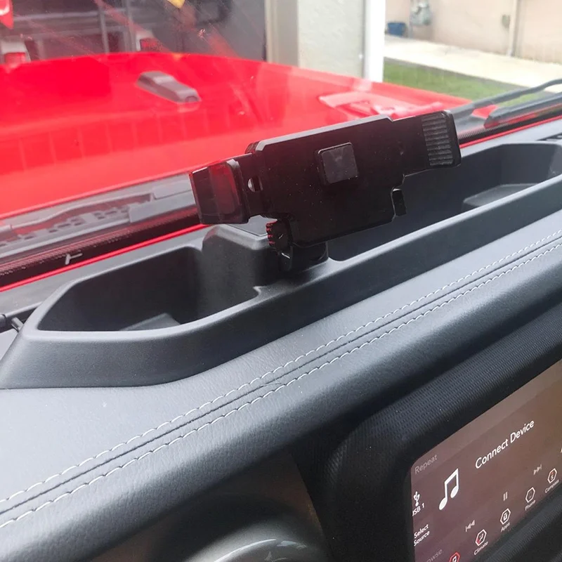YongJin Car Mount Phone Holder with Storage Box for Cell Phones and Mini Tablets for Jeep Wrangler JL 2018 2019
