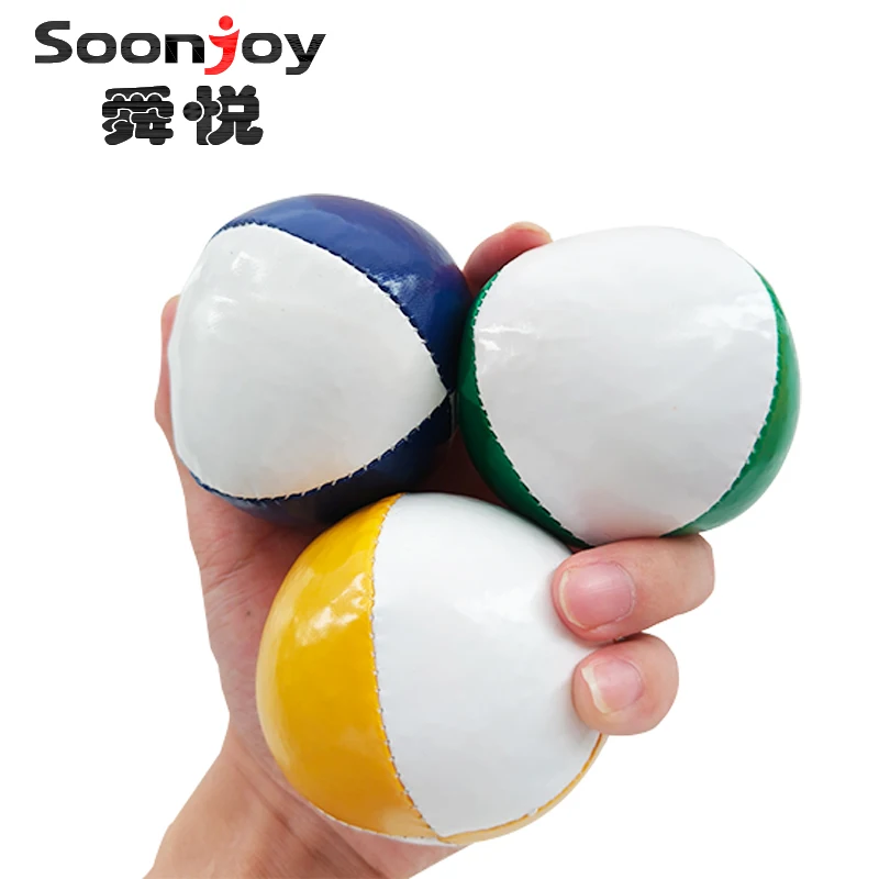 New Design Durable Soft Pu Leather Juggling Ball Custom Colorful Packaged Juggling Balls Set Fun Games For Adults Kids