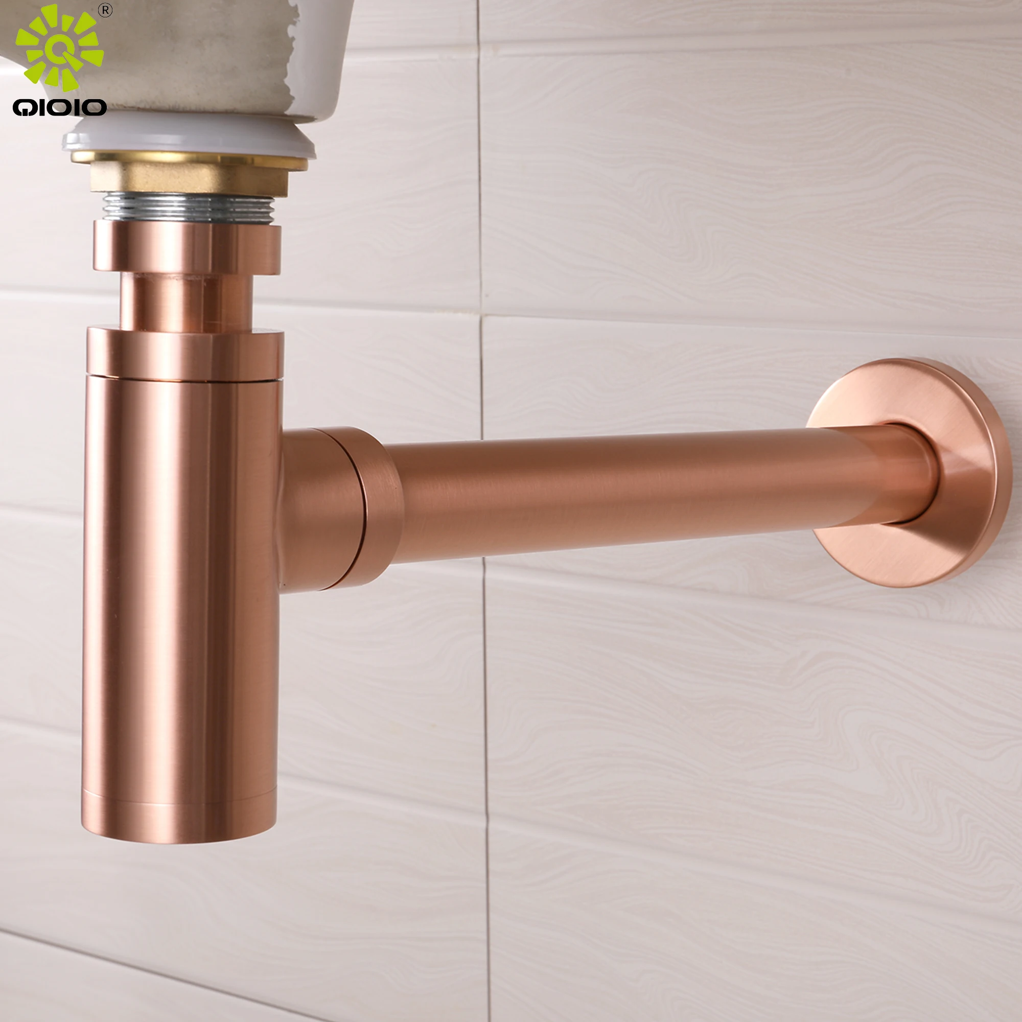 Kaiping factory brushed nickel silver 304 stainless steel sink bottle trap basin siphon