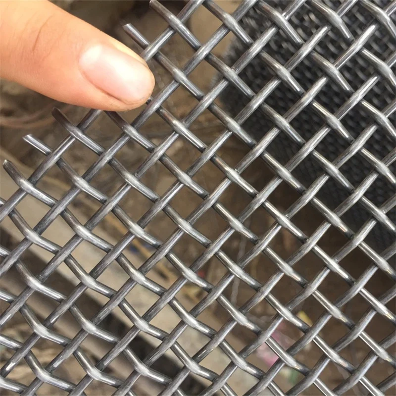 Woven Wire Mesh Square Hole Shaped For Mine Sieving Black steel 65 Mn Steel Crimped Wire Mesh Corrosion Resistant Crimped