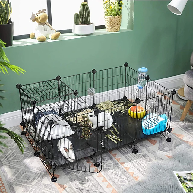 Wire Cube Shelving Small Steel Plastic Animal Cages Rabbit Hamsters Lapin