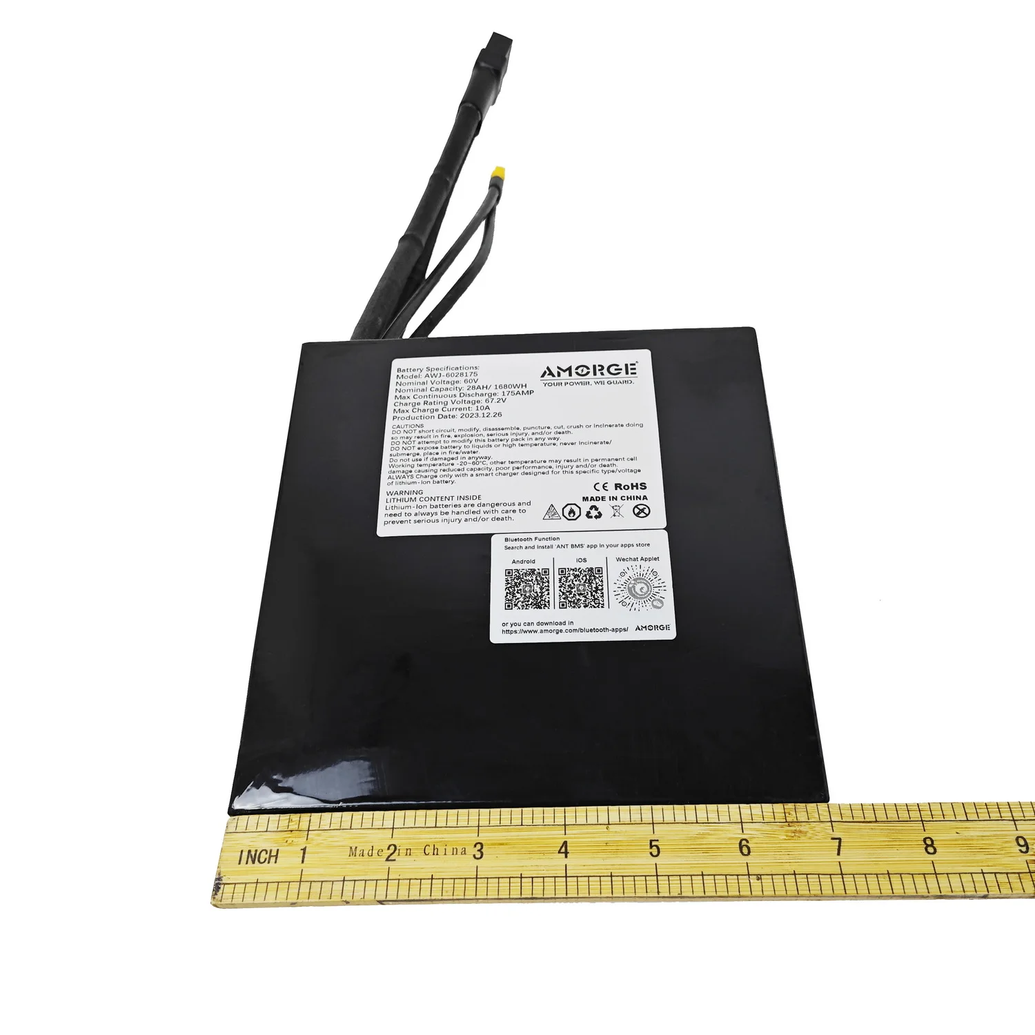AMORGE 60V 28Ah 170AMP литиевая батарея с ANT Bluetooth BMS