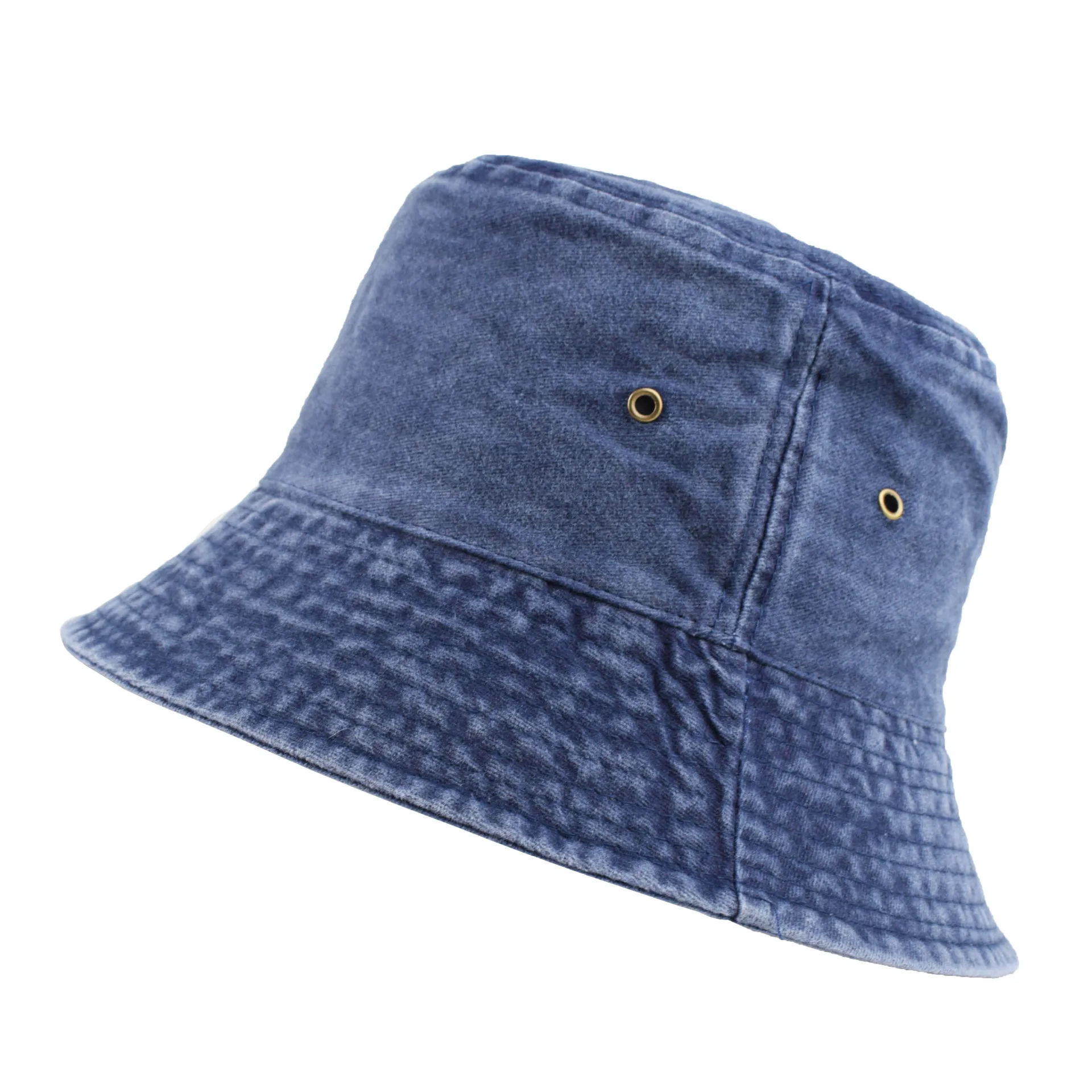 Fisherman Unisex Vintage Plain Cotton Blank Custom Washed Denim Bucket Hat 3d Embroidery Logo Custom Denim Bucket Hat