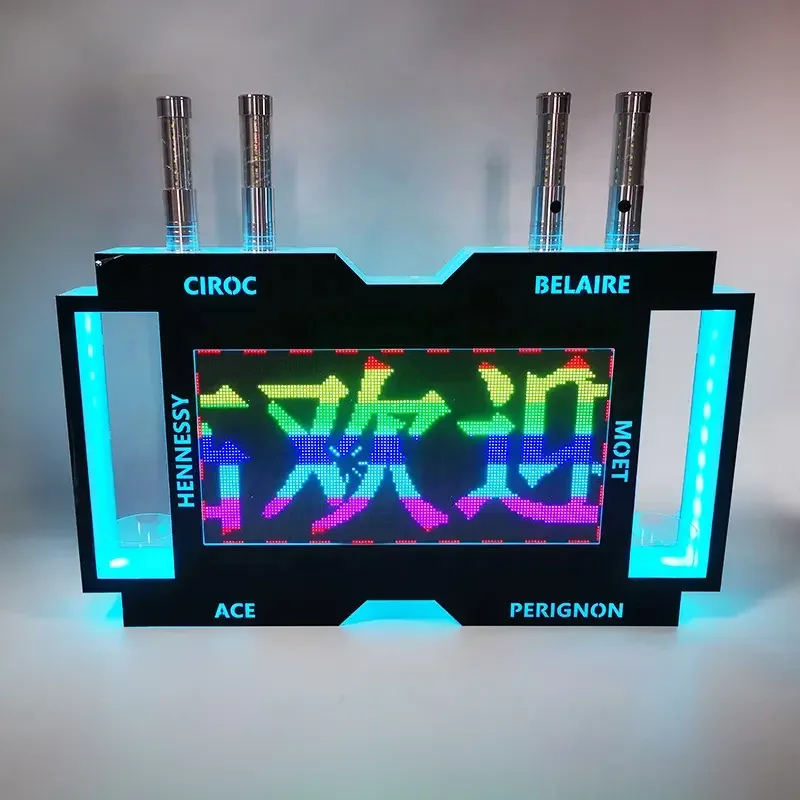 App Controlled LED screen VIP wine Display Led Letter Message Board Bottle Presenter DIY Message Billboard Sign Bottle Carrier