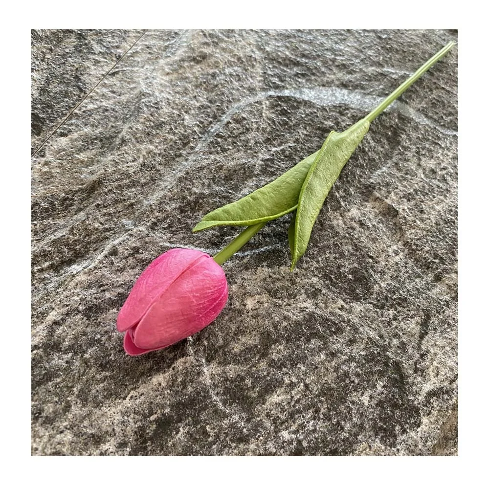 High Quality Artificial Tulips Single Soft Rubber Silicone Blue Purple Pink Black Red Yellow White Tulip Flower for Table