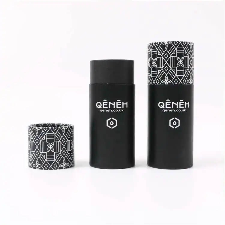 Custom Logo Biodegradable Brown Craft Paper Cardboard Tube For Tea With Rolled Edge Round Cylinder Packaging Box