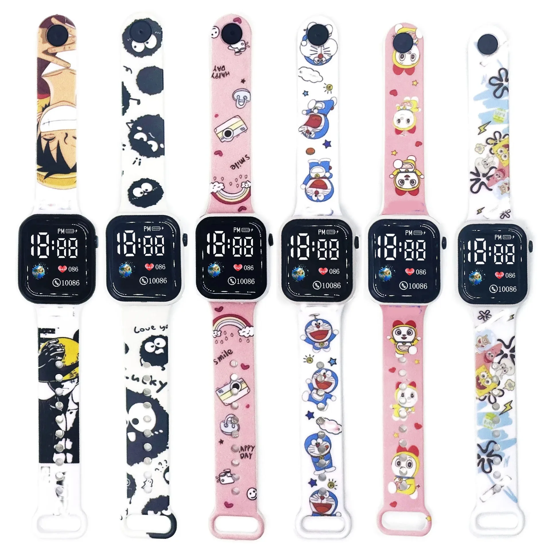 GMS новый дизайн индивидуальные детские часы мультфильм сенсорные часы светодиодные цифровые часы силиконовый браслет OEM оптовая продажа