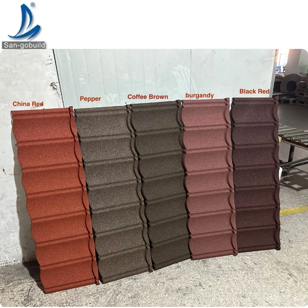 0.33-0.45mm Alu-zinc Roofing Sheet Factory Price The Philippines Bond Stone Coated Metal Roof Tile
