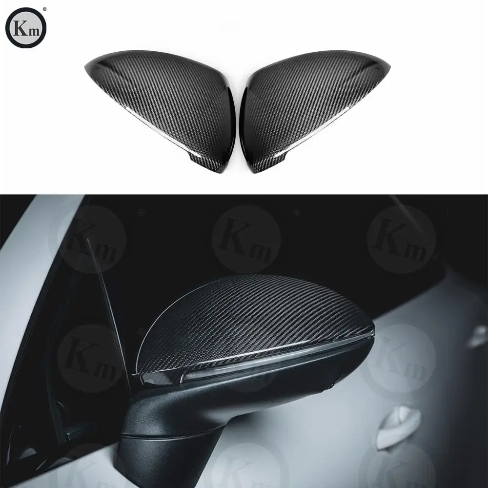 KM  for  Cayenne 9Y0 9YA carbon fiber mirror cover rearview mirror housing paste style 2018-UP mirror case