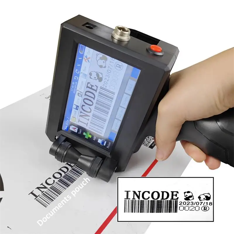 INCODE Cheap Price Yc 100 Small Smart Handheld Pvc Id Card Hand Held Battery Inkjet Printer Provided 4.3 Inch Resistive Screen