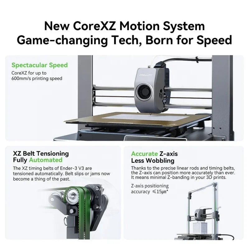 Creality Ender-3 V3 3D Printer  CoreXZ System for 600mm/s High-Speed Printing Fully Automated Belt Tensioning
