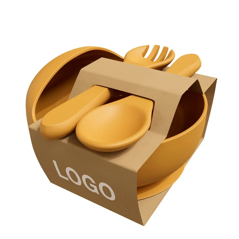 Food Grade Toddler Tableware Kids Dining Children Suction Bowl Plate Silicone weaning Baby Feeding Set