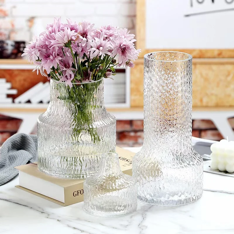 Black smoke grey glass vase for fresh flowers cut modern vase unique wide stable bottom vase for table centerpiece