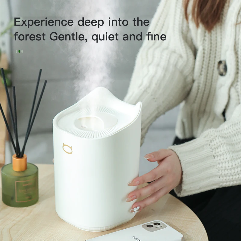 Amazon Top Seller FCC Double Nozzle Humidification 2.3L Plastic Manual Mist Nebulizer Desk Car USB Air Humidifier Ultrasonic