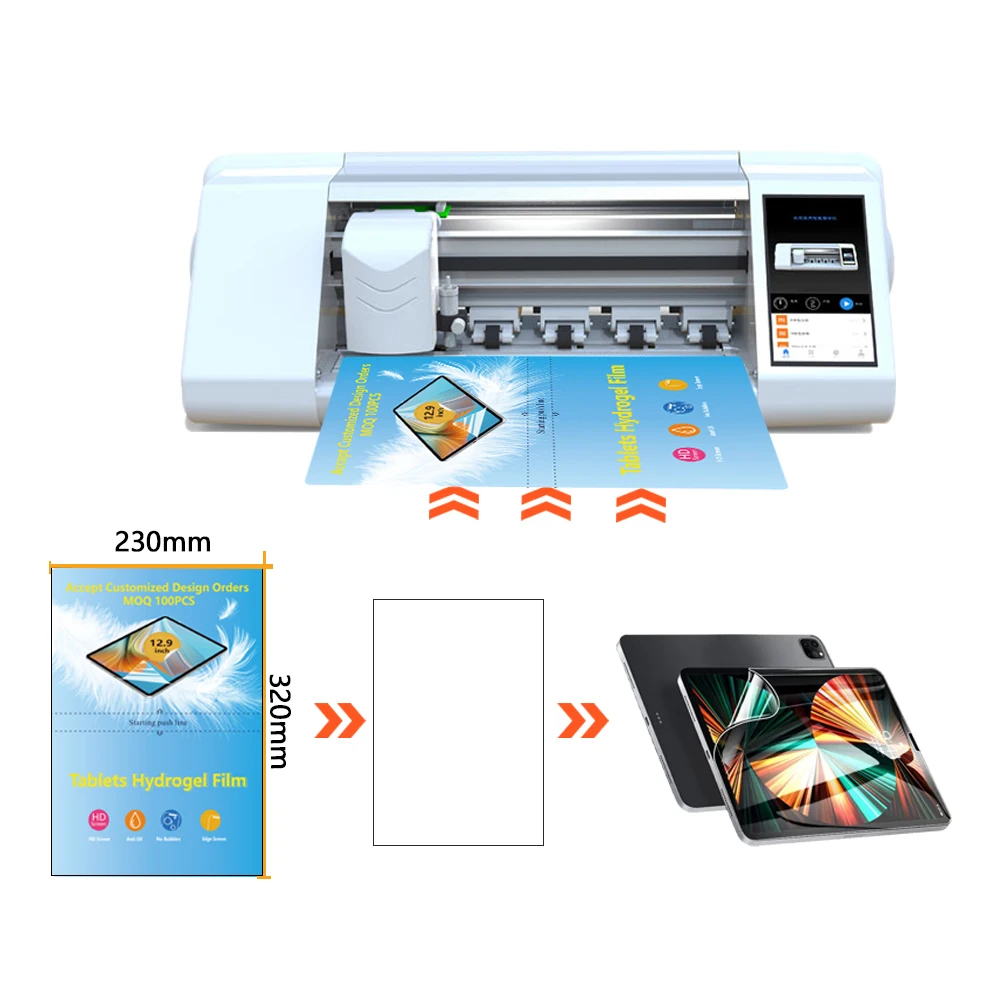 230*320mm Universal Sheet 12.9inch Tablet Clear Screen Protector TPU Hydrogel Film For Cutting Machine