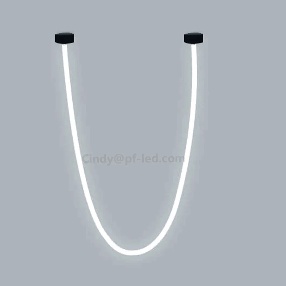 3m 4m 5m long 24VDC  Led Neon Strip Light 360 Degree D22 Round  silicone modern pendant flex led neon strip light