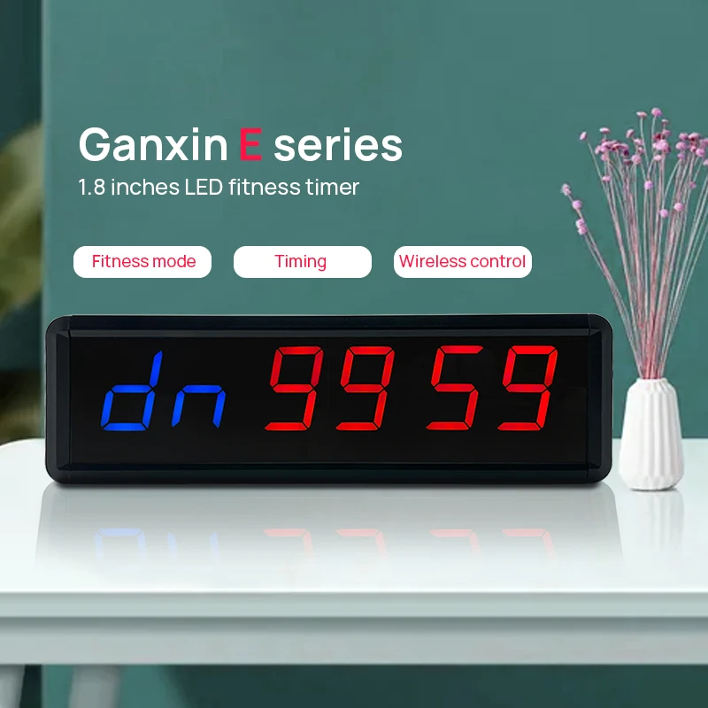 Ganxin новый дизайн E серии 1 8 дюймов 6 цифр светодиодный блины для кроссфита секунд интервальный таймер обучение портативный тренажёрного зала фитнеса занятий спортом