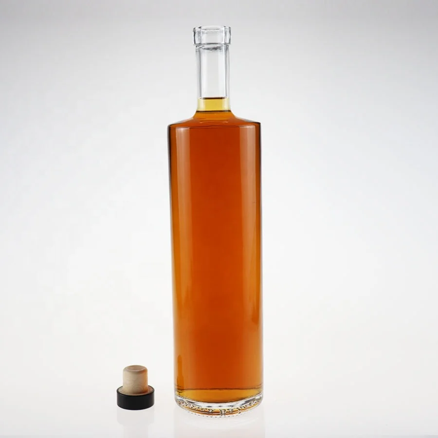 700 мл плоская стеклянная бутылка для ликера 375 50cl 75cl индивидуальная Бутылка виски рома бренди текилы пробковый винт по хорошей цене
