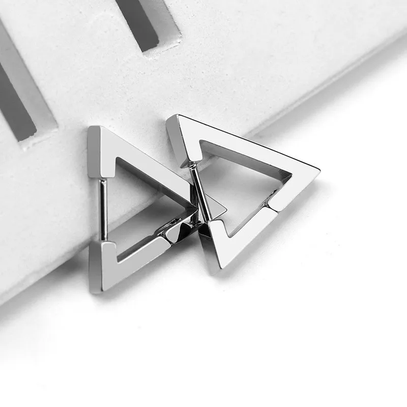 Stainless Steel 3 Color Mini Geometric Earrings Trendy Hoop Huggie Earrings For Women Men Fashion Ear Jewelry (KSS436)