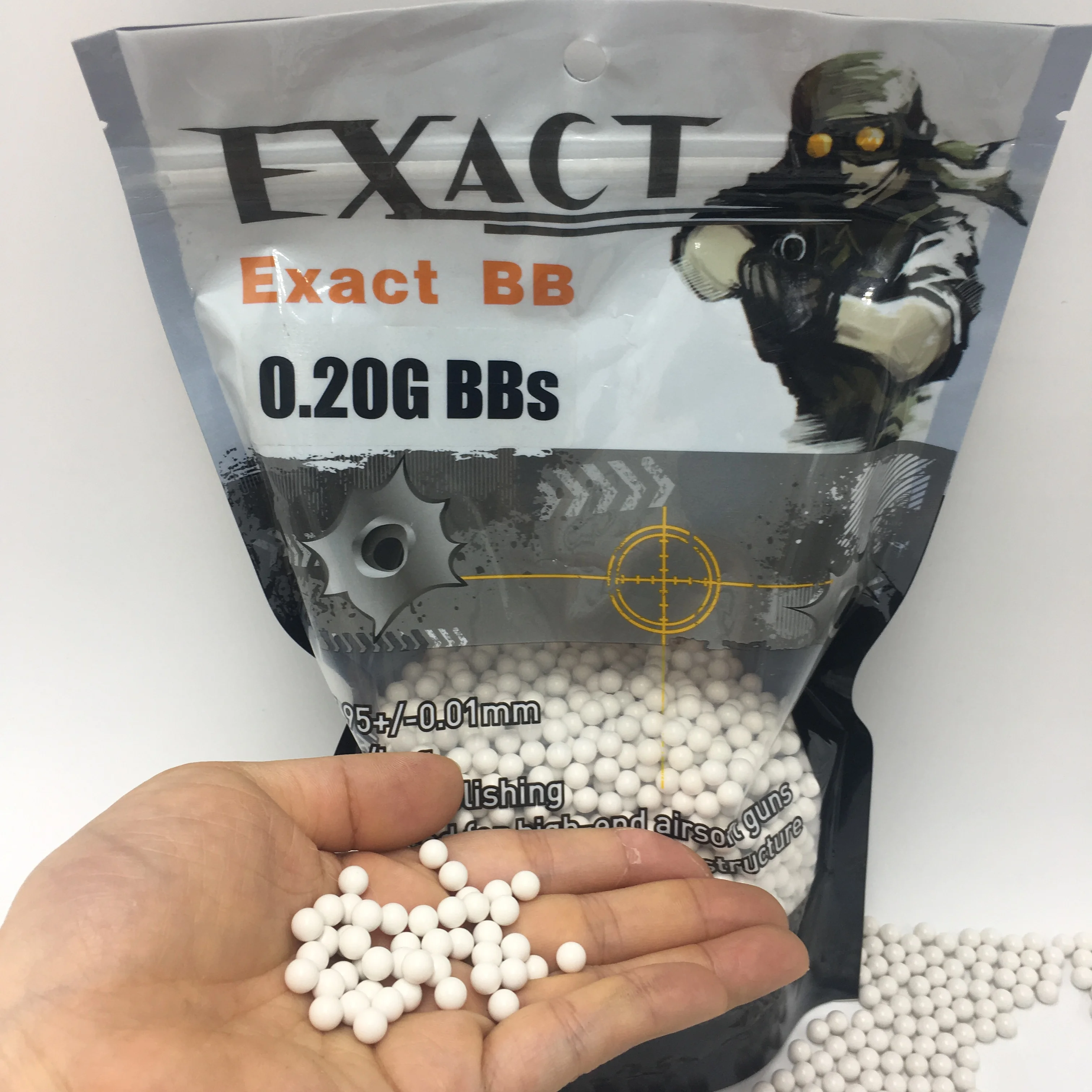 0.2g 6mm airsoft white bb