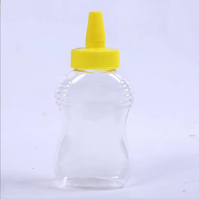 plastic sauce honey bottle with spout nozzle flip top lid squeeze bottle plastic ketchup bottle