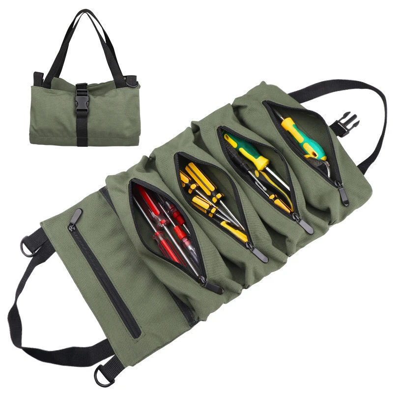 High Quality Multi-Function Outdoor Roll-Up Tool Bag with Heavy Duty Canvas Tool Bag Veto Tools Bucket Bag