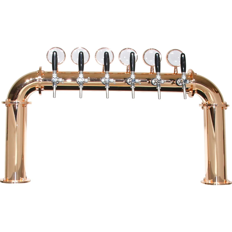 U Tower Stainless Steel 6 Tap Tower 102mm Beer Dispensing Equipment Draft Beer Tower (Gold)
