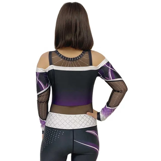 Custom Embroidery Logo Gymnastics Leotards Youth Girls Sublimation Leotards OEM bodysuits with rhinestones and sublimation