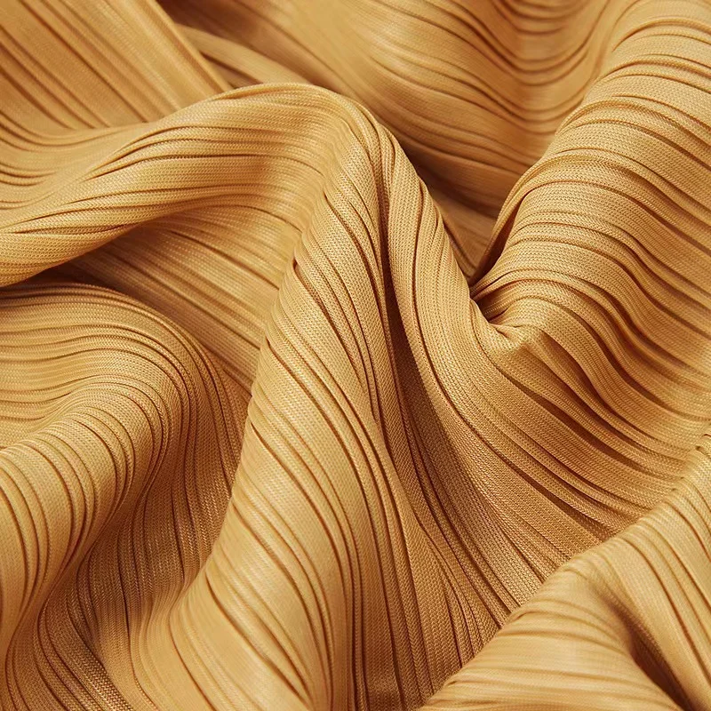 Wholesale soft and multi color 30D tricot pleated chiffon silk fabric for dresses