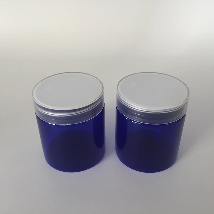 In stock 80ml 80g plastic PET blue color cosmetic jar with plastic screw cap, 80 gram pot container for persnal care face cream