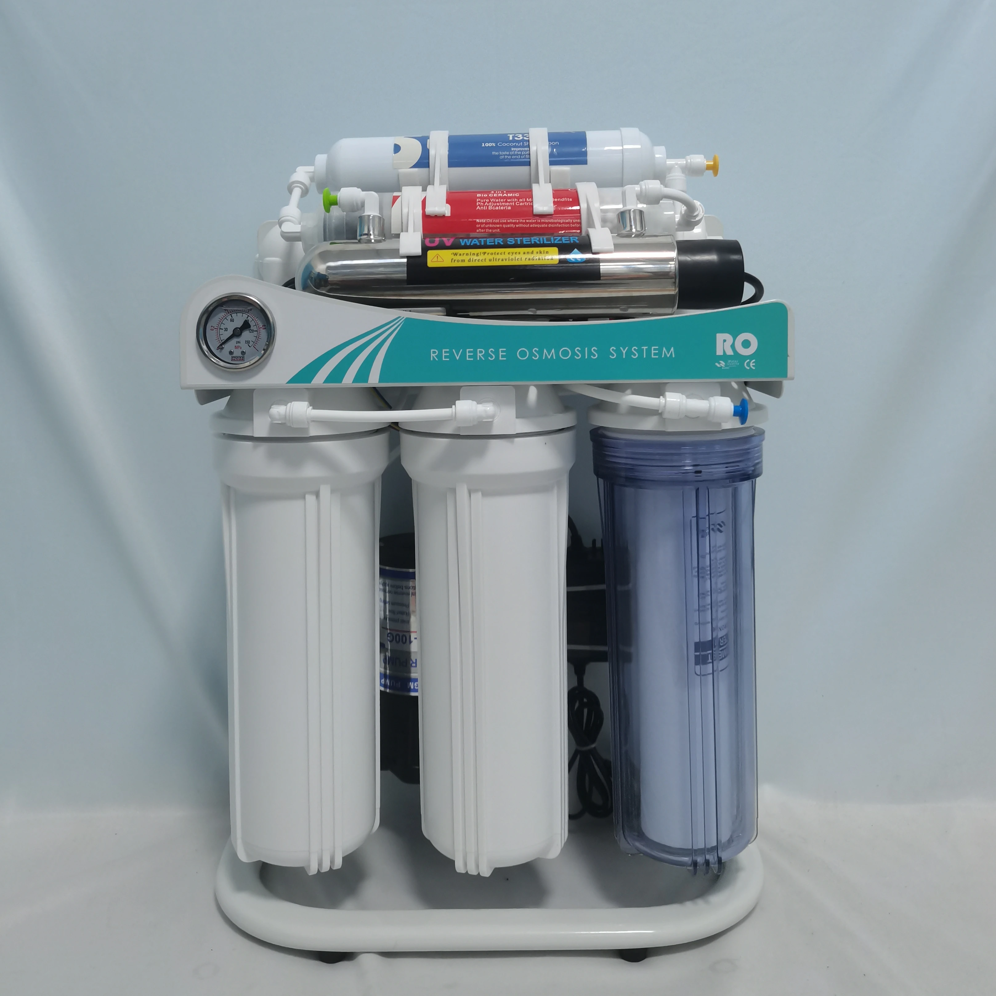 8 ступеней 100GPD с УФ для домашнего обратного осмоса очиститель воды