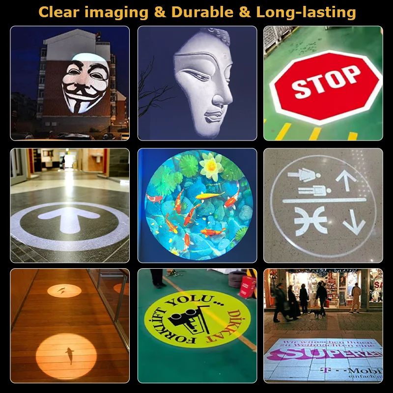 Indoor Custom Logo Projector 15w/25w/35w/55w/ Spin Image ceiling projector mount Advertising Projection Lamp For Wall Floor