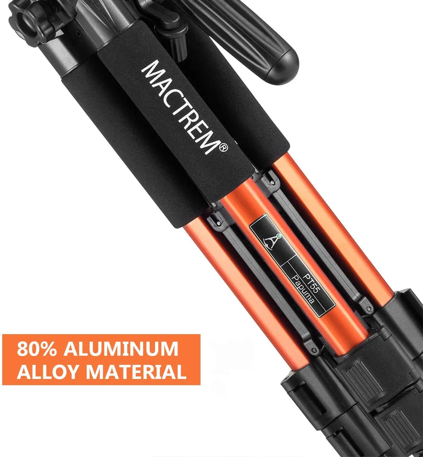
Super Lightweight and Reliable Stability Ball Head Tripod Detachable Monopod with Carry Bag (Orange) 62