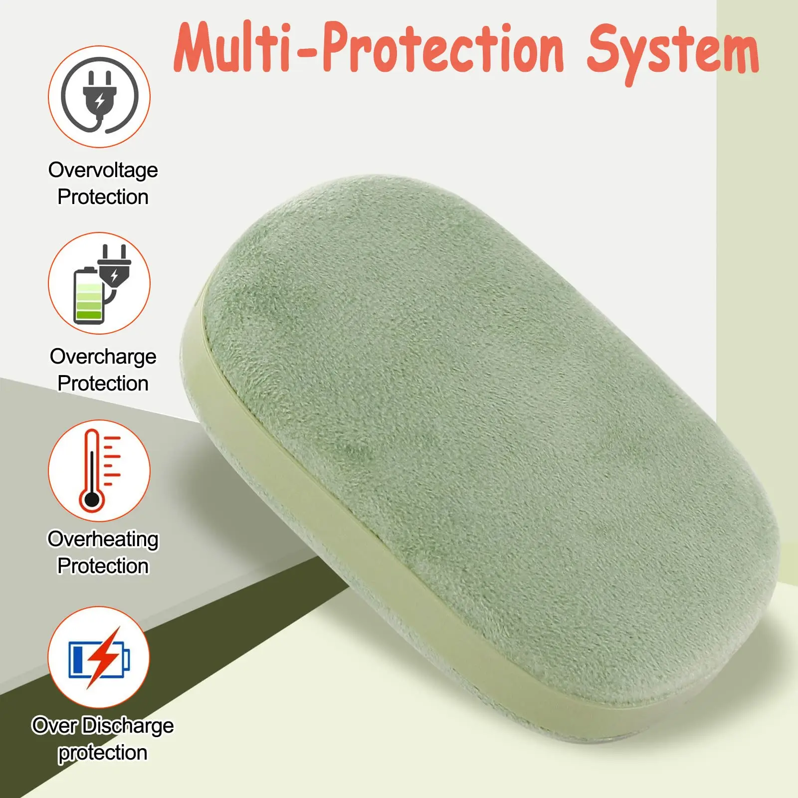 2 In 1 Mini Plush Surface Portable USB Charging Graphene Smart Warmer Heater For Warm Hand Home Travel With Display Power Bank