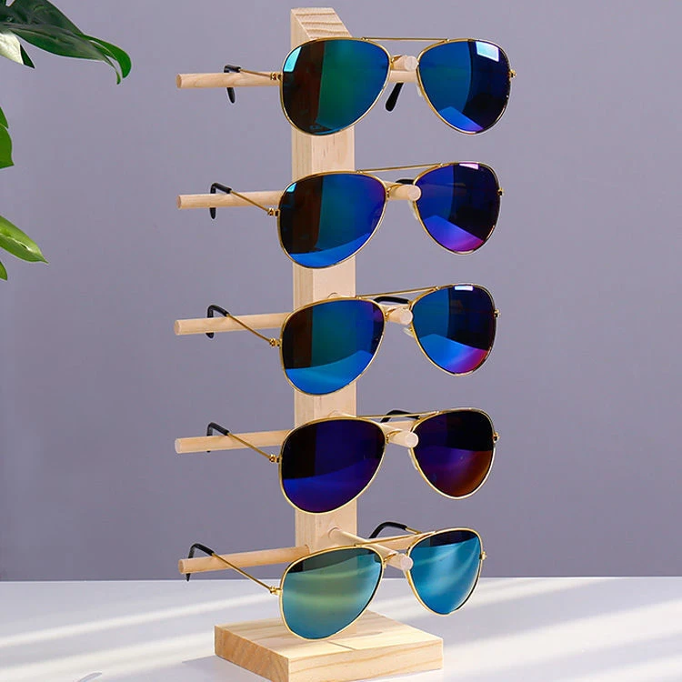Wooden Sunglasses display rack Natural wood wholesale glasses display cases display stand for glasses