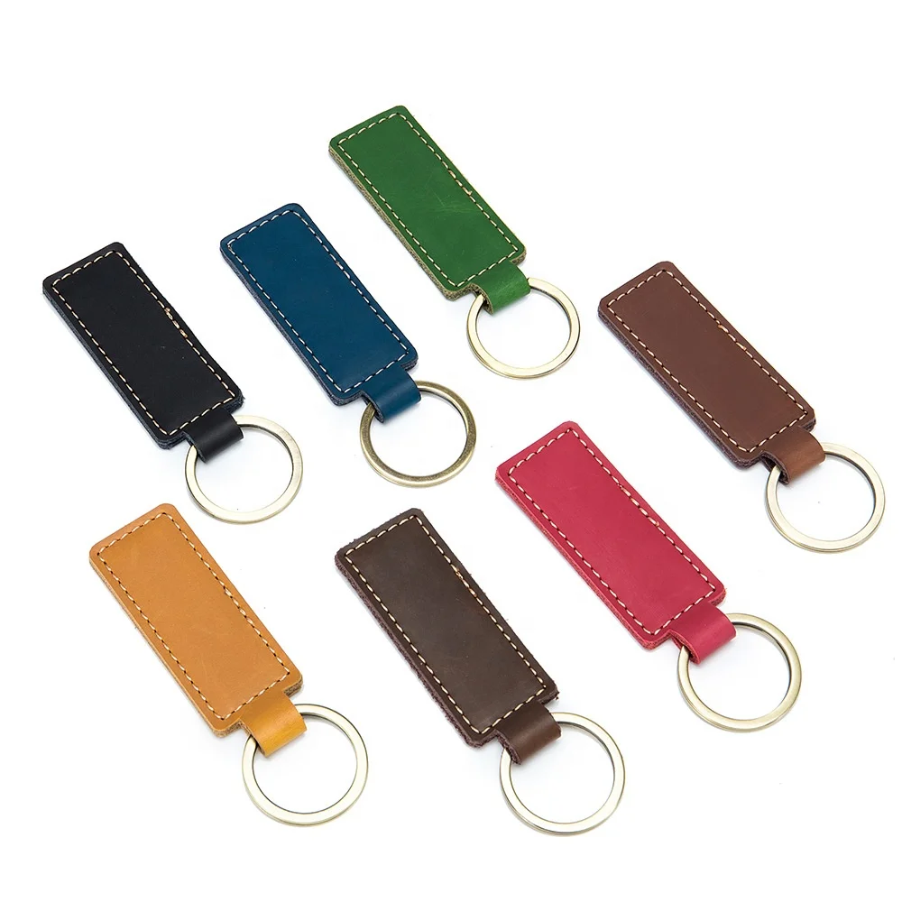 Keychain genuine leather pendant handmade retro Christmas Halloween small gift cowhide car keychain
