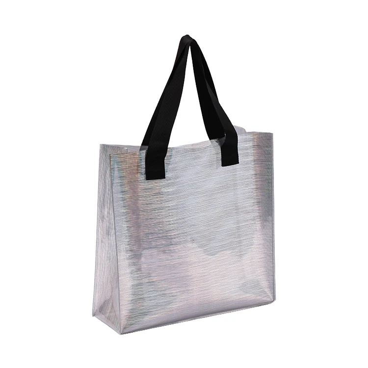 New design Summer fashionable holographic iridescent waterproof PVC shopping tote bag Clear tote bags transparent pvc